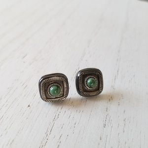 Michal Golan Stud Earrings with Green Stone